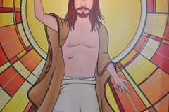 Bild vom auferstandenen Christus, gemalt von Marion Schmid