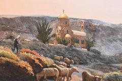 Ein Gemälde mit einem Motiv aus Jerusalem