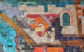 Auszug aus dem Altarbild der Friedenskirche Grafenwöhr mit dem Dreifaltigkeitssymbol